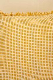 SOLID & TEXTURED CUSHIONS Basket Weave Soft Ochre Cushion Cover (41 Cm X 41 Cm)