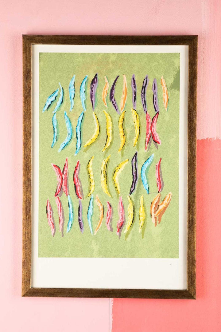 WALL ACCENTS Bean Woodcut Wall Art (Herb Green)