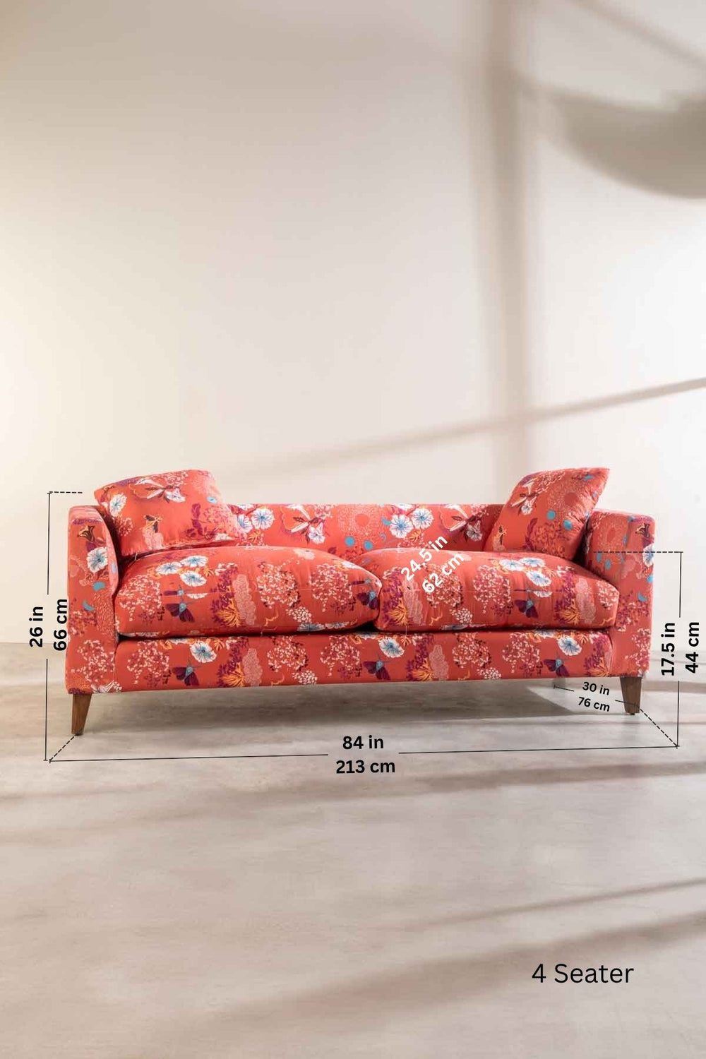 Moonflower Dusky Red Fabric