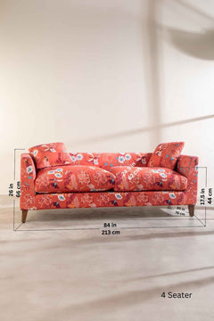 Moonflower Dusky Red Fabric