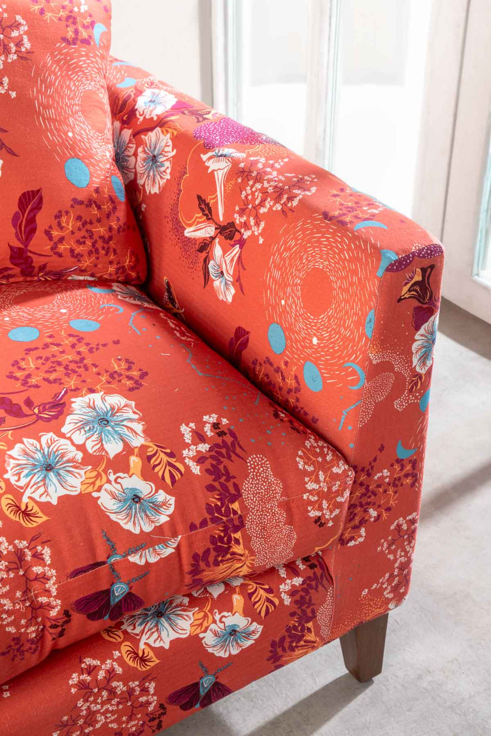 Moonflower Dusky Red Fabric
