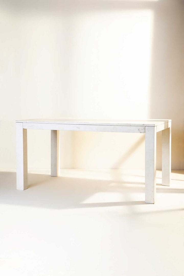 DINING TABLES Block White wash Acacia Wood Dining Table