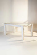 DINING TABLES Block White wash Acacia Wood Dining Table