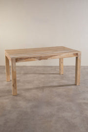 DINING TABLES Block White Dining Table (Sheesham Wood)
