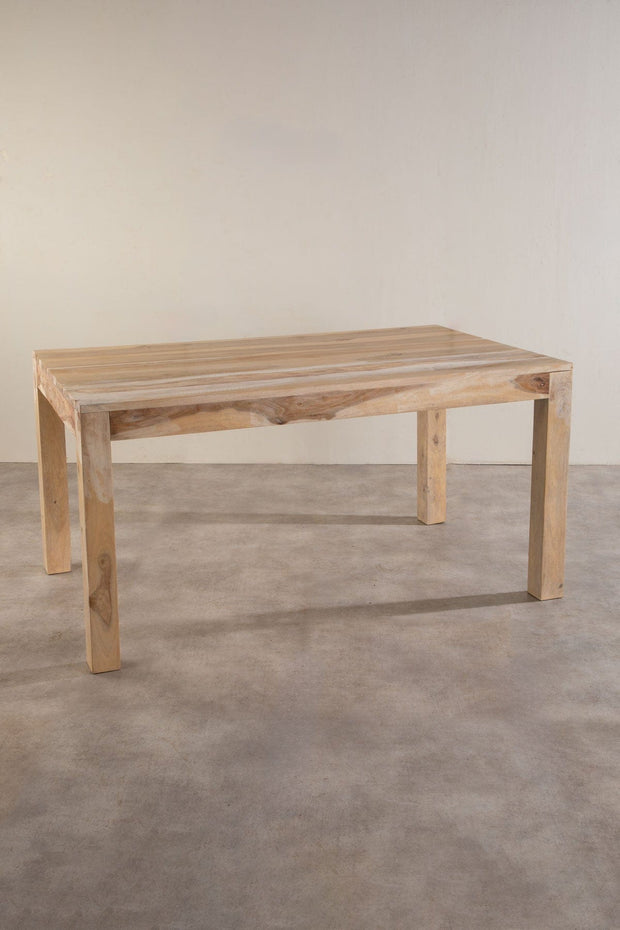 DINING TABLES Block White Dining Table (Sheesham Wood)