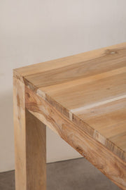 DINING TABLES Block White Dining Table (Sheesham Wood)