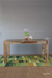DINING TABLES Block Natural Dining Table (Sheesham Wood)