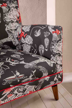 Mindscape Charcoal Fabric