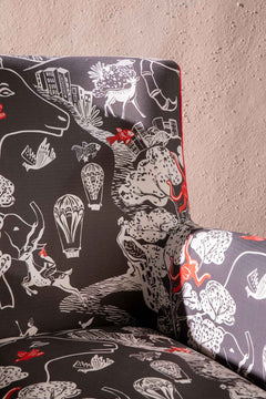  Mindscape Charcoal Fabric