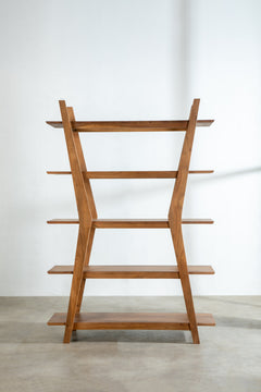 BOOKSHELVES Boomerang Large Acacia Wood Bookshelf
