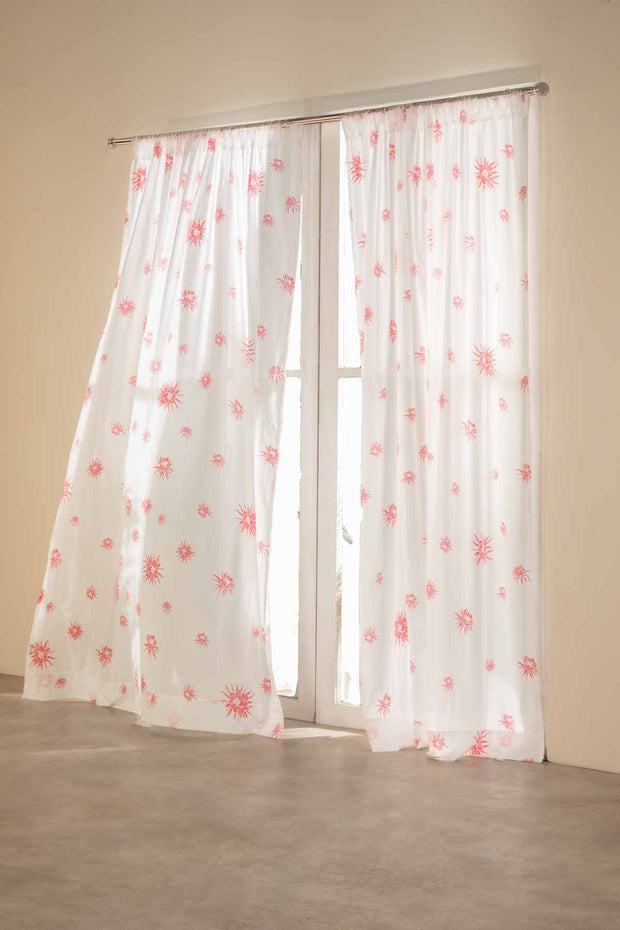 CURTAINS Brahmakamal Coral Sheer Curtain