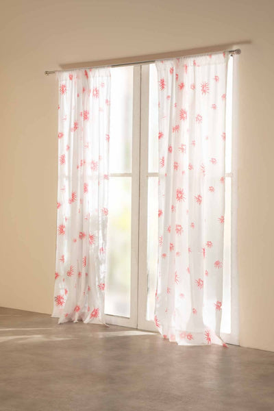 CURTAINS Brahmakamal Coral Sheer Curtain