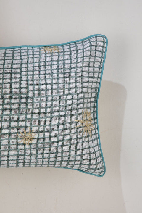 PRINT & PATTERN CUSHIONS Brahmakamal Lunar Gold Cushion Cover (36B X 91L Cm)