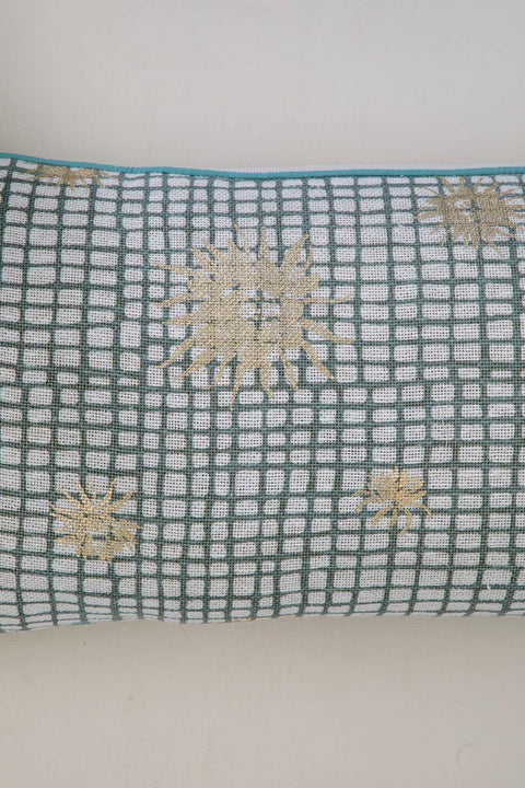 PRINT & PATTERN CUSHIONS Brahmakamal Lunar Gold Cushion Cover (36B X 91L Cm)