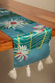 TABLE RUNNERS Brahmakamal Aqua Blue Table Runner