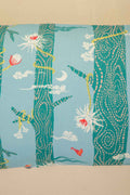 PRINT & PATTERN CUSHIONS Brahmakamal Aqua Blue Cushion Cover (30 Cm X 60 Cm)