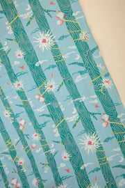 PRINT & PATTERN UPHOLSTERY FABRICS Brahmakamal Printed Upholstery Fabric (Aqua Blue)