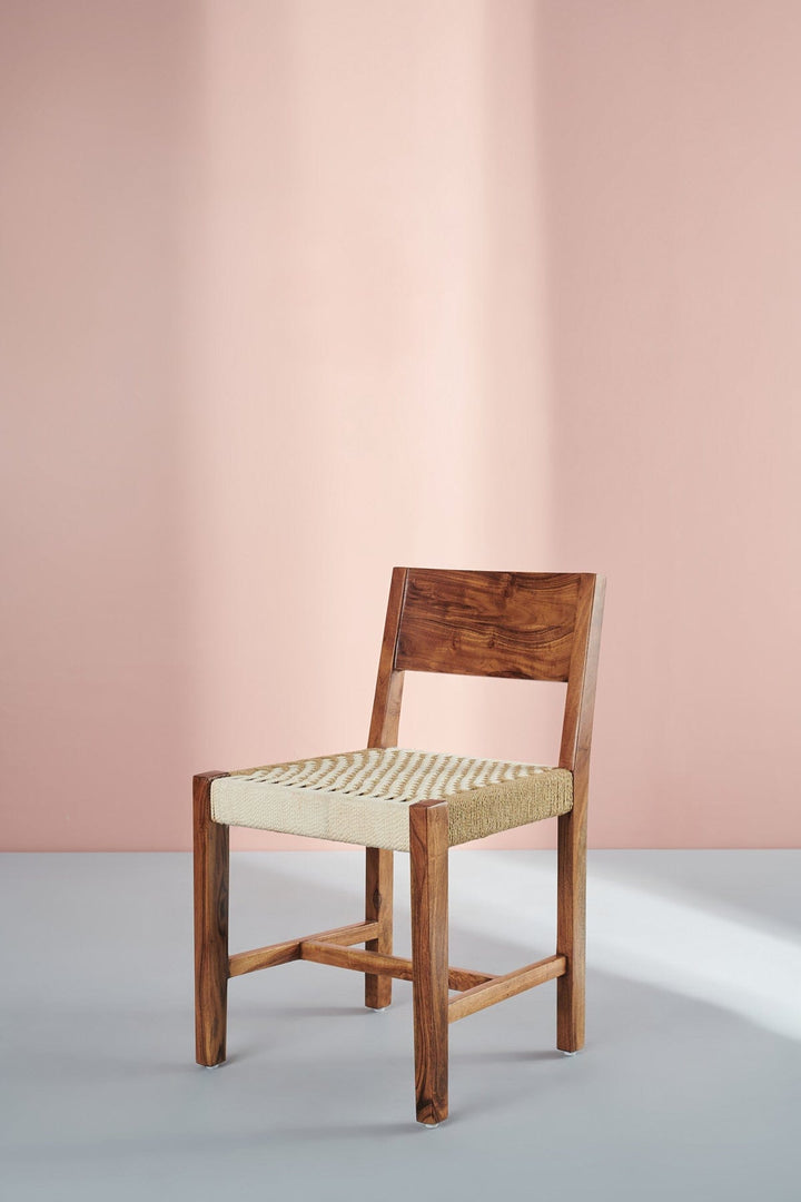 DINING CHAIRS Bunai Acacia Wood And Rope Chair (Beige)