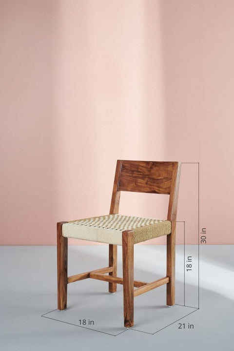 DINING CHAIRS Bunai Acacia Wood And Rope Chair (Beige)