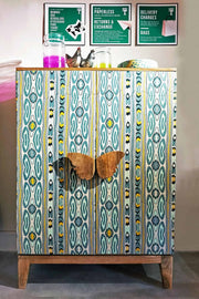 CABINETS Butterfly Upholstered Cabinet (Mango Wood)