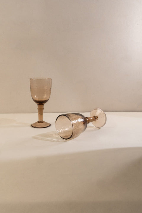 DRINKING GLASSES Buzzed Bronze Wine Glass (Set Of 2)