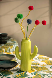 FLOWER VASES Cactus Ceramic Vase (Fresh Green)