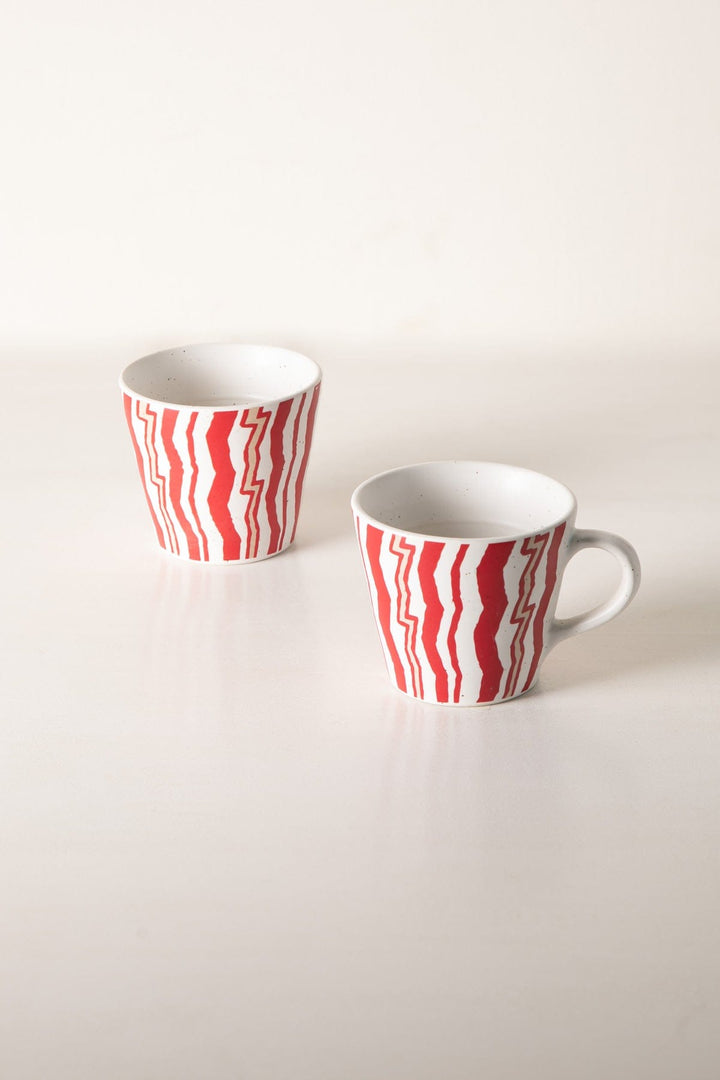 MUGS & CUPS Caivu Deep Red Espresso Mug (Set Of 2)