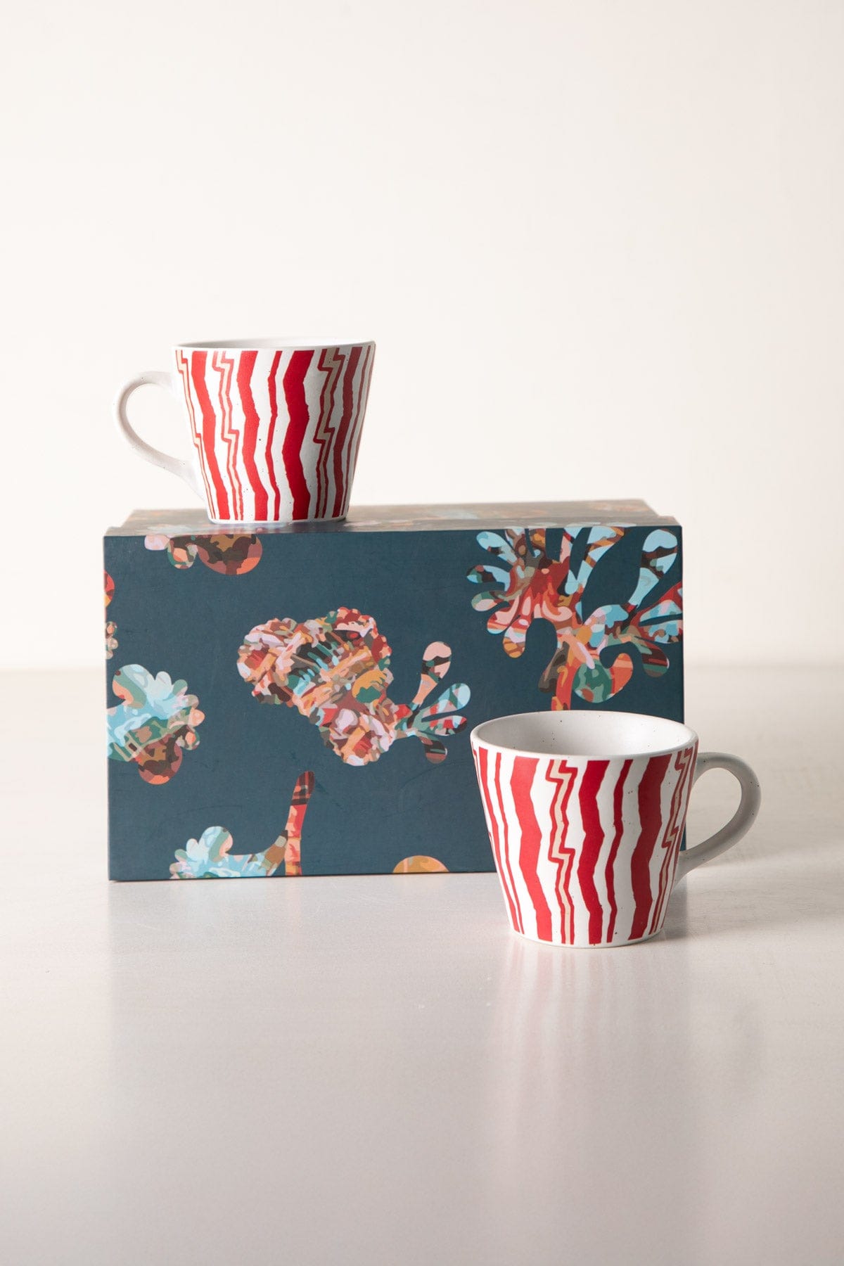 MUGS & CUPS Caivu Deep Red Espresso Mug (Set Of 2)
