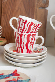 MUGS & CUPS Caivu Deep Red Espresso Mug (Set Of 2)