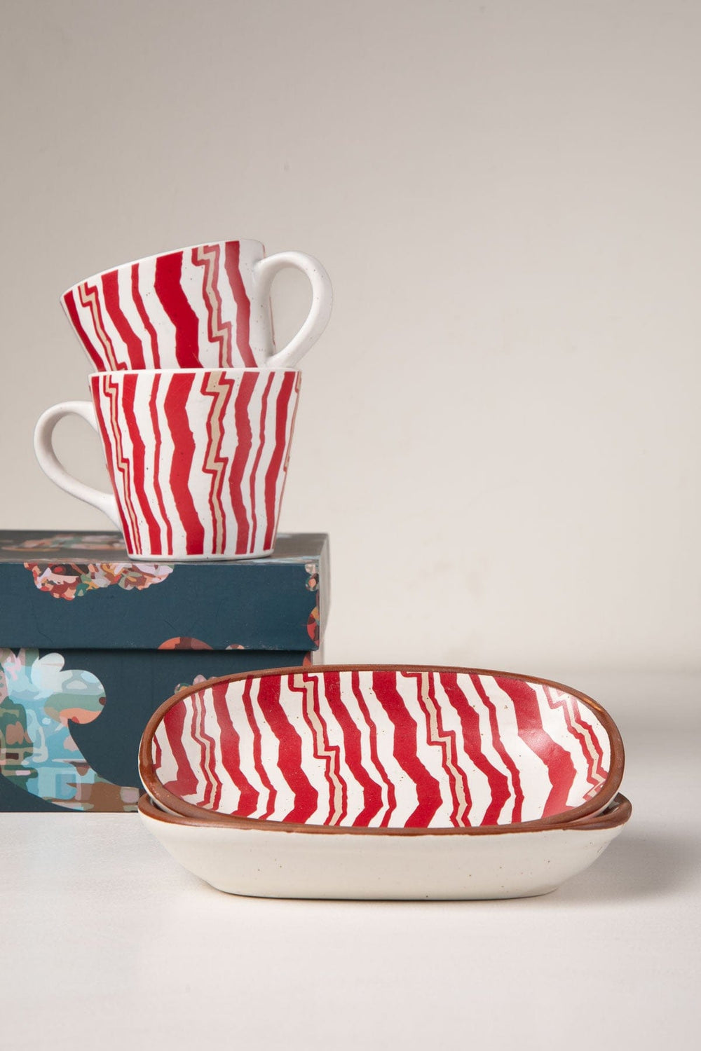 MUGS & CUPS Caivu Deep Red Espresso Mug (Set Of 2)