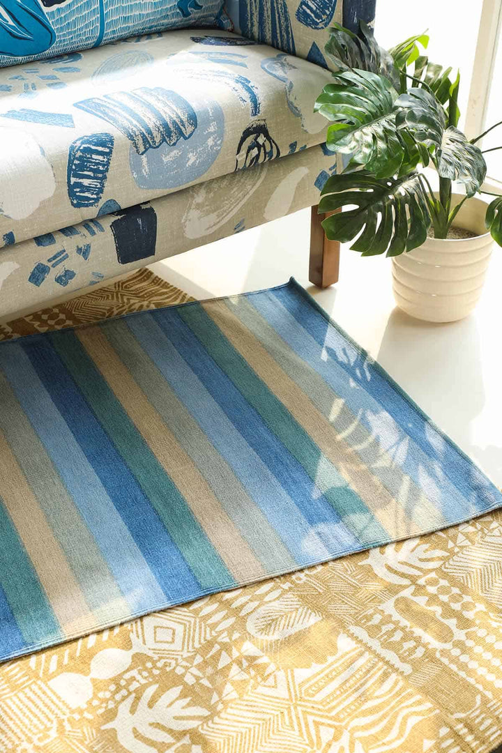 PRINT & PATTERN RUGS Caivu Printed Rug (Coastal Blue)