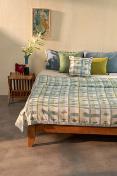 Cambaya Cotton Light Slub Bedcover (Misty Grey)