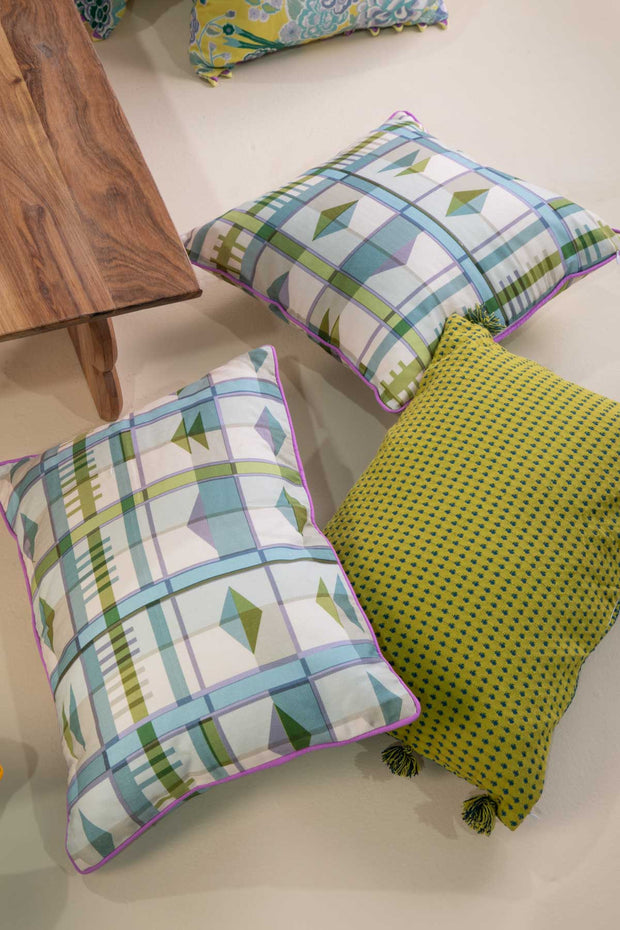 PRINT & PATTERN CUSHIONS Cambaya Misty Blue Cushion Cover (41 Cm X 41 Cm)