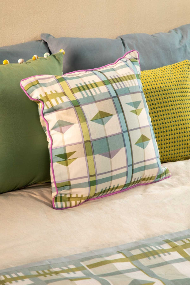 PRINT & PATTERN CUSHIONS Cambaya Misty Blue Cushion Cover (41 Cm X 41 Cm)