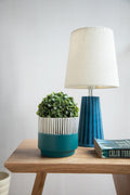 TABLE LAMPS Cascade Ocean Blue Table Lamp