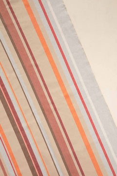 Casual Horizon Striper Laterite Red Woven Heavy Fabric And Curtains