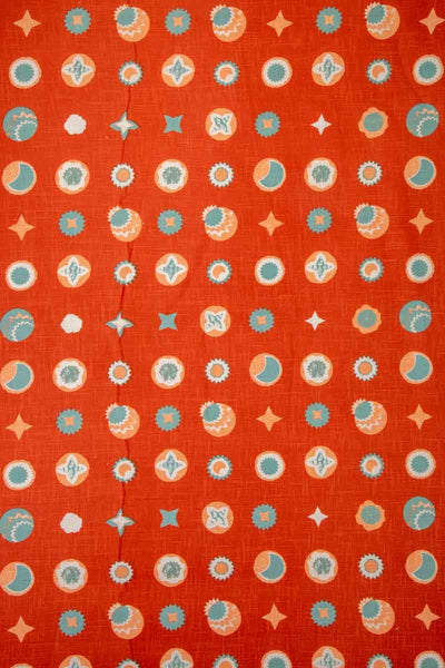 PRINT & PATTERN UPHOLSTERY FABRICS Celestial Sky Printed Upholstery Fabric (Amber Orange)