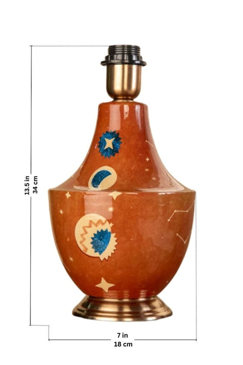TABLE LAMPS Celestial Sky Amber Orange Table Lamp