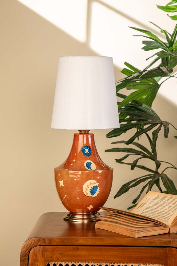 TABLE LAMPS Celestial Sky Amber Orange Table Lamp