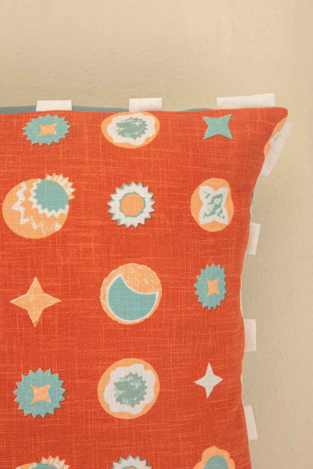 PRINT & PATTERN CUSHIONS Celestial Sky Amber Orange Cushion Cover (41 Cm X 41 Cm)