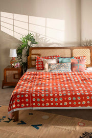 PRINT & PATTERN BEDCOVERS Celestial Sky Pure Cotton Bedcover (Amber Orange)