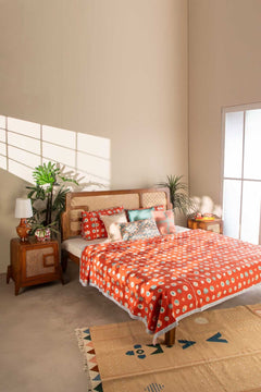 PRINT & PATTERN BEDCOVERS Celestial Sky Pure Cotton Bedcover (Amber Orange)