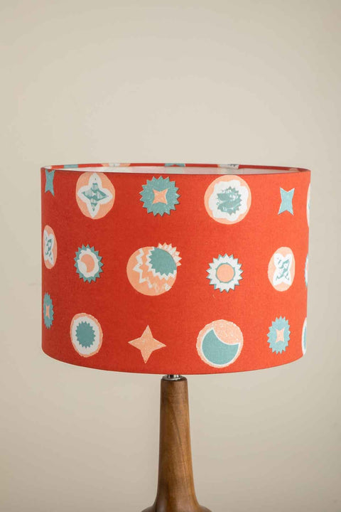 LAMPSHADES Celestial Sky Medium Drum Lampshade (Amber Orange)