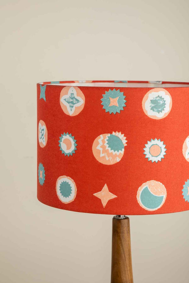 LAMPSHADES Celestial Sky Medium Drum Lampshade (Amber Orange)