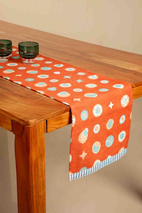 TABLE RUNNERS Celestial Sky Amber Orange Table Runner