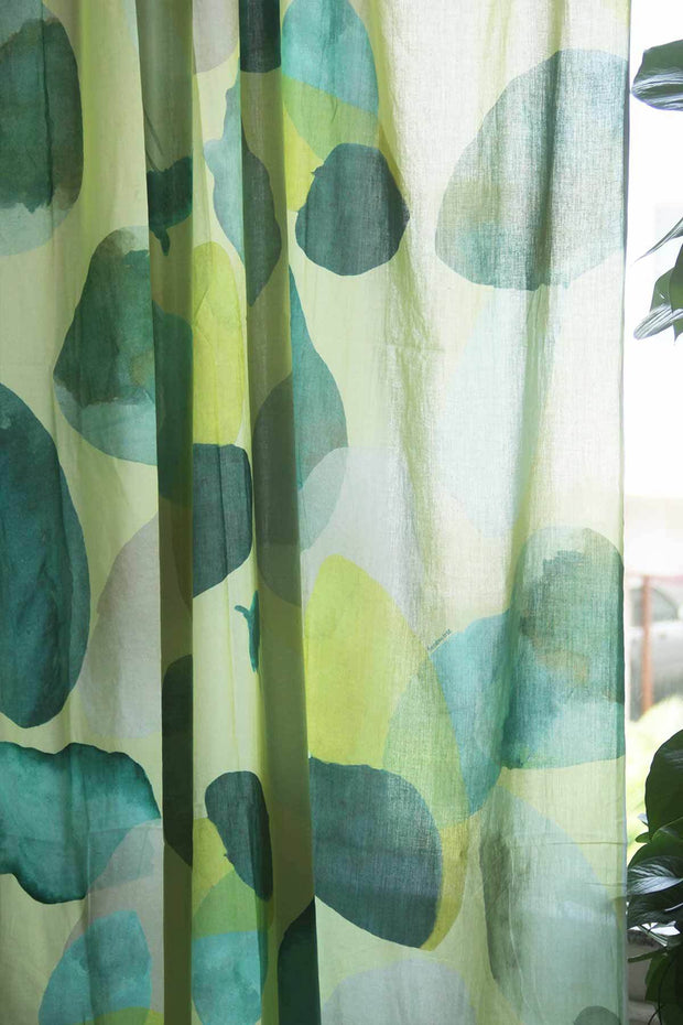 WINDOW CURTAINS Chasing Monsoon Yellow Window Curtain In Sheer Fabric