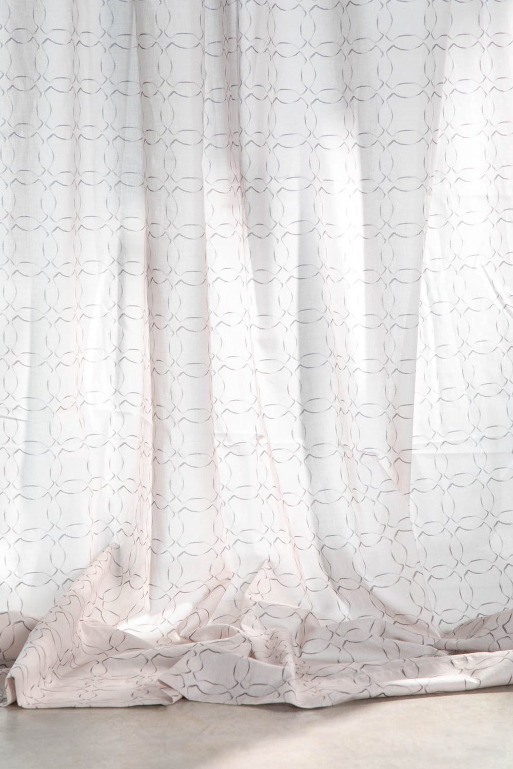 CURTAINS Circle Grid  Stone Sheer Curtain