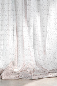 CURTAINS Circle Grid  Stone Sheer Curtain