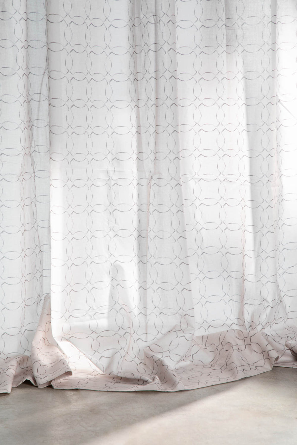 CURTAINS Circle Grid  Stone Window Curtain In Sheer Fabric