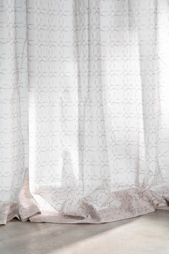 CURTAINS Circle Grid  Stone Window Curtain In Sheer Fabric